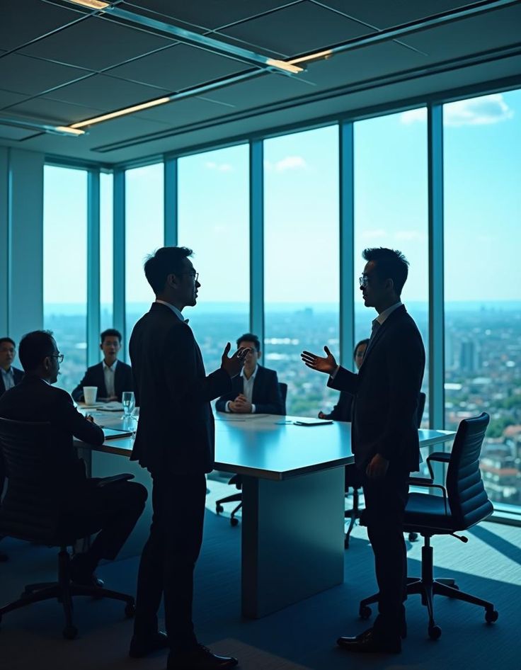 Đối tác doanh nghiệp thảo luận chiến lược marketing Hàn Quốc